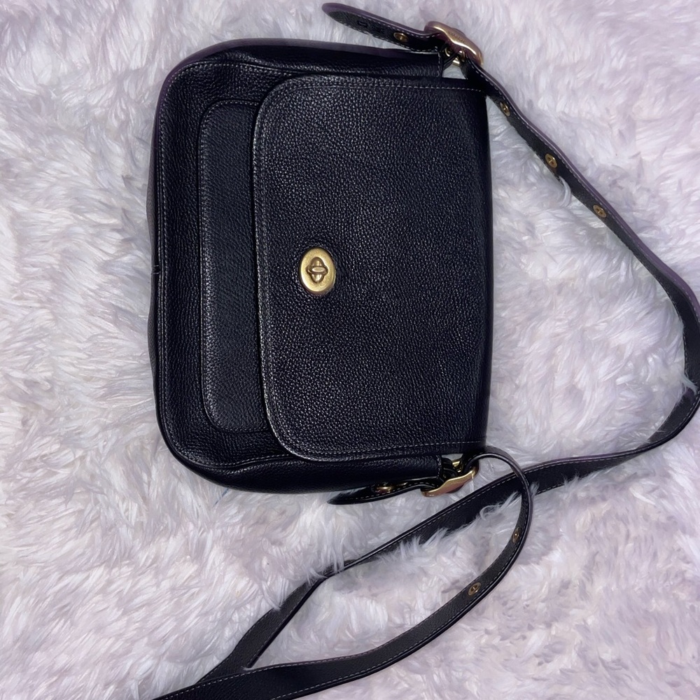 Black coach Leather pebbled rambler Shoulder Bag